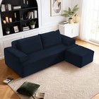 L-shaped Modular Sectional Sofa 3 Seater Deep Seat Boneless Couch With Ottoman