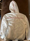 Nfl Men s Windbreaker Jacket White red Hooded Full Zip Zipped Pockets Size M Htf