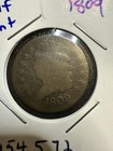 1809 Half Cent     Classic Head Type     Rare Early Copper