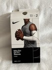 New Nike Pro Dri-fit Football Arm Sleeves Adult Unisex White   Black Size L xl