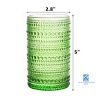 Set Of 6 Vintage Drinking Glasses  12 Oz Colored Hobnail Glasses Tumbler  Emb   