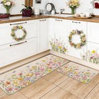  Spring Floral Kitchen Rug Set Of 2 Floral Rug For Spring Home Kitchen Decor 