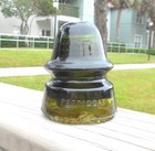 Unusual Olive Green Amber Two Tone Cd 162 Hemingray Signal Style Glass Insulator