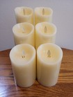 Set Of 6 Ivory Luminara  Real  Flame-effect Pillar Candles With 2 Remotes New 