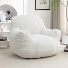 Large Memory Foam Bean Bag Chair With Faux Fur   No Assembly   Anti-slip Base
