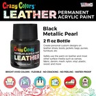 Black Metallic Pearl Acrylic Leather Shoe Paint  2 Oz - Sneakers  Jackets  Bags