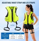 S m Inflatable Snorkel Red Vest Adult Safety Life Jacket For Swimming  Surfing