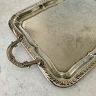 Golden Crown Mcm Vintage Silver Plated Serving Tray 18x13 Inch Ornate Roses