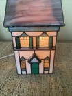 Vintage Stained Glass Tiffany Style 2-story House Night   Table Lamp
