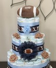 3 Tier Football Diaper Cake Baby Shower Boy