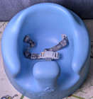 Bumbo Floor Foam Seat Baby Infant Toddler Support Chair Blue Safety Belt Harness