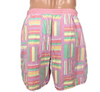 Vintage 80s 90s High Intensity Swimming Trunks Geometric Pastel Bathing Suit Xl