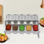 10 spice Box W  Handle Organizer Shelf 2-tier 201 Stainless Steel Seasoning Rack