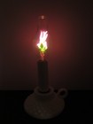 Vtg  Neon Aerolux Style Orange Sparrow Bird   Flowers  Milk Glass Finger Lamp  2