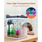 2-gallon Led Glass Aquarium With Temperature Display  Adjustable 7-color Lightin