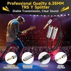 2-pack 1 4 Inch Trs Stereo Splitter Y Adapter  6 35mm Stereo Male To Dual 6 35 M