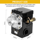 Air-compressor Pressure Switch 135-175 Psi 4 Port 26 Amp 220v  With Adjustable U