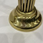 Pair Of Vintage  13  Heavy Antique Brass Pillow Candle Holds 5  Diameter Candle