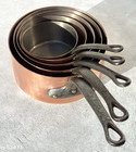 Vintage French Copper Pan Set Of 5 Tournus France Stainless Steel Lining 10 6lbs