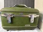 Vintage American Tourister Escort Train Case Green Tray Is Broken Mirror Bag See