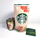 Starbucks Exclusive Ban do Floral Travel Tumbler Matching Ornament Rare Set New