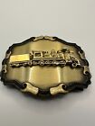 Vintage 1979 Railroad Train Steam Locomotive Vtg Brass Belt Buckle Made In Usa