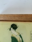 Vintage Framed Hand Painted Tile  Japanese Asian Art  Antique 