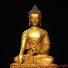 6 old Tibet Buddhism Temple Bronze Gilt Sakyamuni Shakya Mani Buddha Statue