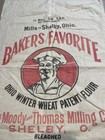 Vtg Bakers Favorite Shelby Ohio Winter Wheat Flour Cloth Sack Bag Moody Thomas 