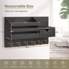 Key And Holder For Wall  Organizer Wall Mount With 6 Hooks And Storage Drawer   