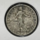 1918 France 50 Centimes Silver Coin F5048
