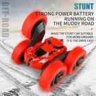 Rc Stunt Car 4wd Double Sided Remote Control Flip Car W  Lights Kids Toy Blue