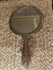 Vintage Hand Mirror Silver-plate Ornate Victorian Vanity Dresser Mirror 9   