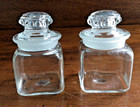 Dakota Tiffin Small Apothecary Spice Jar Square Glass 3 1 2 Ground Lid Set Of 2