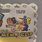 Vintage 1980 s Bonnie The Bear Yellow Mini Memo Ruler Clip Set Pencil And Eraser