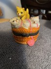 Lot Of 3 Cat Kitties Vintage Hinged Trinket Boxes    collectible