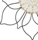 Metal Floral Home Wall Decor Wall Sculpture  Set Of 2 Wall Art 20   15 h  Black