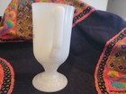 Vintage Irish Coffee Shamrock White Milk Glass Mug Gold Rim Handled Footed