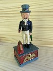 Mechanical Coin Bank Cast Iron Metal Vintage Uncle Sam Repro Works - No Plug