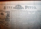 Rare Original 1882 Mount Pleasant Iowa Newspaper W Illustrated Dentist Ad Teeth