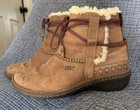 Ugg Australia Women   s Size 8 Tan Shearling Ankle Boots Wrap Straps Used