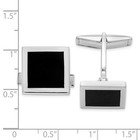 Sterling Silver   Black Onyx Square Cuff Links  15mm