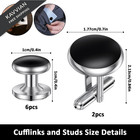 8pcs Men s Cufflinks And Tuxedo Studs Set Includes One Size  Black  Silver