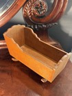 Antique Vtg Wooden Doll Rocking Crib Bed For Dollhouse Furniture 10x5x6