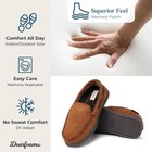 Dearfoams Men s Keaton Memory Foam Moccasin Slipper Size M 9-10 Brown