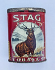 Vintage Antique Advertising Stag Pocket Tobacco Tin 1920s  good Condition 