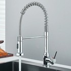 Commercial Kitchen Sink Faucet With Pull Down Sprayer Single Handle Swivel Mixer