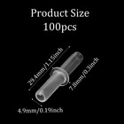 100pcs Aquarium Air Line Connectors  Plastic Valve Fittings  Inline Straight    
