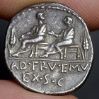 Saturn Denarius 100bc Cabinet Toning Ancient Roman Republic Silver Coin Caepio