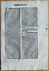 Original Rubricated Incunable Leaf J  Guallensis Summa Strasbourg  l  - 1489